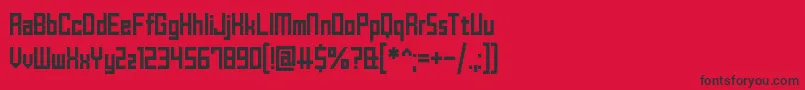 フォントBrickShapers – 赤い背景に黒い文字