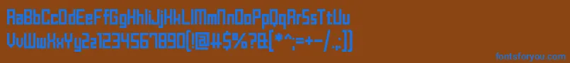 BrickShapers Font – Blue Fonts on Brown Background