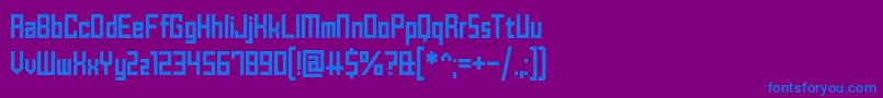 BrickShapers-Schriftart – Blaue Schriften auf violettem Hintergrund
