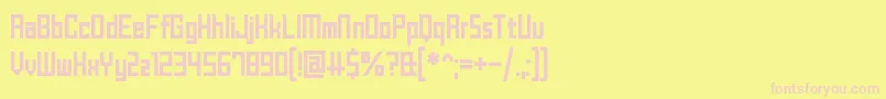 BrickShapers Font – Pink Fonts on Yellow Background