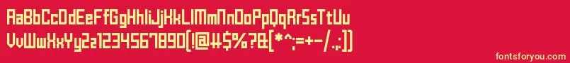 フォントBrickShapers – 黄色の文字、赤い背景