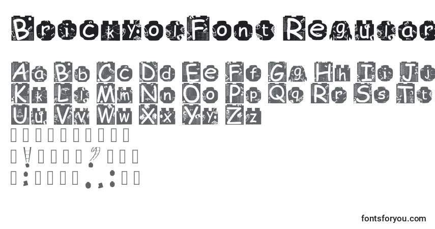 Schriftart BrickyolFont Regular – Alphabet, Zahlen, spezielle Symbole