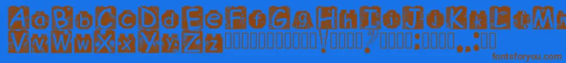 BrickyolFont Regular Font – Brown Fonts on Blue Background