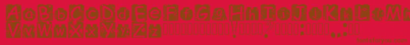 フォントBrickyolFont Regular – 赤い背景に茶色の文字