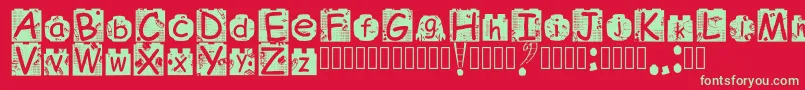 BrickyolFont Regular Font – Green Fonts on Red Background