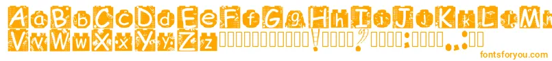 BrickyolFont Regular-Schriftart – Orangefarbene Schriften auf weißem Hintergrund