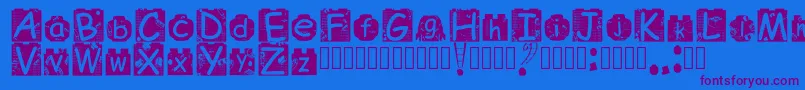 Fonte BrickyolFont Regular – fontes roxas em um fundo azul