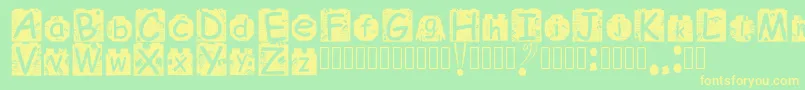 BrickyolFont Regular Font – Yellow Fonts on Green Background