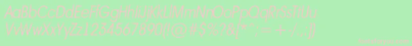 AAvantebsnrLightitalic Font – Pink Fonts on Green Background