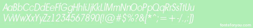 AAvantebsnrLightitalic Font – White Fonts on Green Background