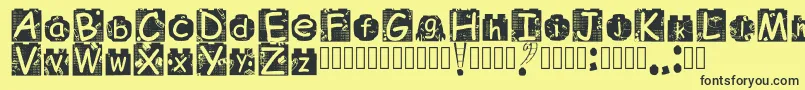 BrickyolFont Regular Font – Black Fonts on Yellow Background
