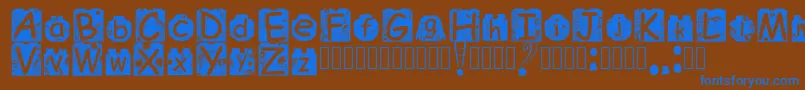 フォントBrickyolFont Regular – 茶色の背景に青い文字