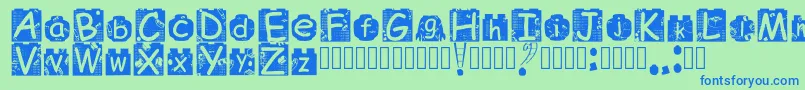 BrickyolFont Regular Font – Blue Fonts on Green Background
