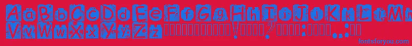 BrickyolFont Regular Font – Blue Fonts on Red Background