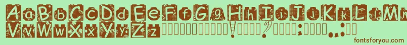 BrickyolFont Regular Font – Brown Fonts on Green Background