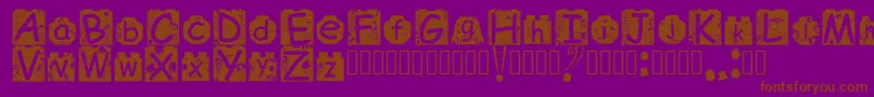 フォントBrickyolFont Regular – 紫色の背景に茶色のフォント