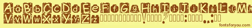 BrickyolFont Regular Font – Brown Fonts on Yellow Background
