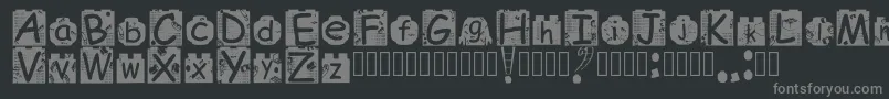 フォントBrickyolFont Regular – 黒い背景に灰色の文字