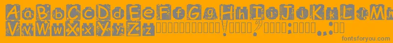 BrickyolFont Regular-Schriftart – Graue Schriften auf orangefarbenem Hintergrund