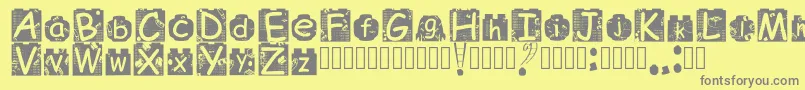 Fonte BrickyolFont Regular – fontes cinzas em um fundo amarelo