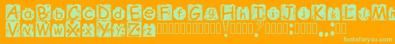 BrickyolFont Regular Font – Green Fonts on Orange Background