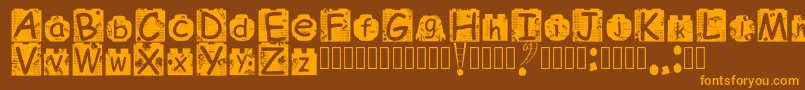 BrickyolFont Regular Font – Orange Fonts on Brown Background
