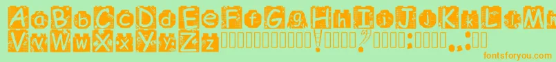 BrickyolFont Regular Font – Orange Fonts on Green Background