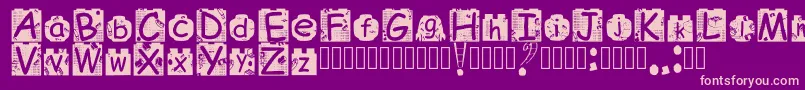 BrickyolFont Regular-Schriftart – Rosa Schriften auf violettem Hintergrund
