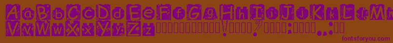 Fonte BrickyolFont Regular – fontes roxas em um fundo marrom