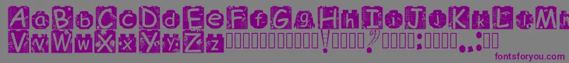 BrickyolFont Regular-Schriftart – Violette Schriften auf grauem Hintergrund