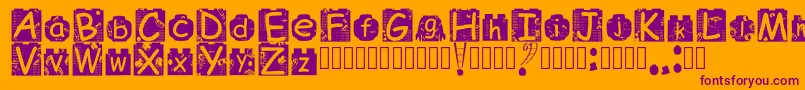 Fonte BrickyolFont Regular – fontes roxas em um fundo laranja