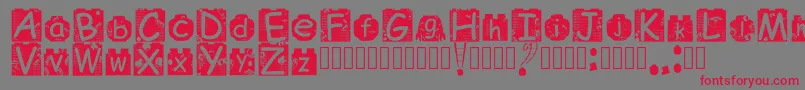 フォントBrickyolFont Regular – 赤い文字の灰色の背景