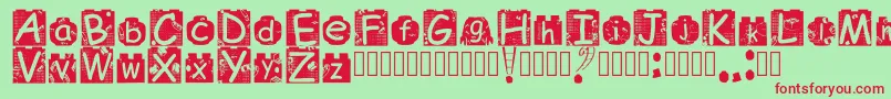 BrickyolFont Regular Font – Red Fonts on Green Background