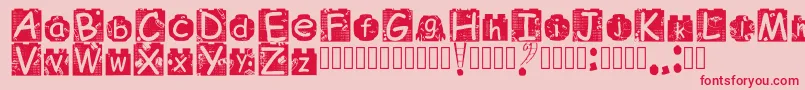 BrickyolFont Regular Font – Red Fonts on Pink Background