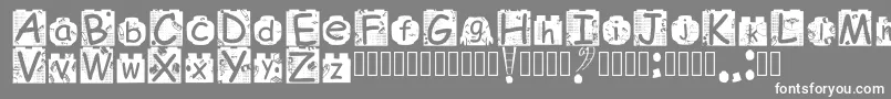 BrickyolFont Regular-fontti – valkoiset fontit harmaalla taustalla