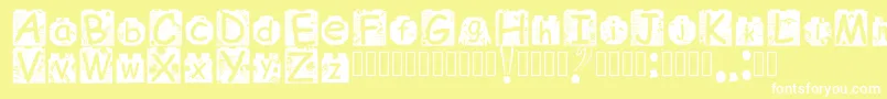 Police BrickyolFont Regular – polices blanches sur fond jaune