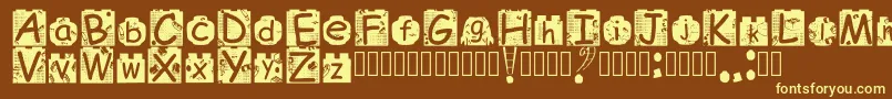 BrickyolFont Regular Font – Yellow Fonts on Brown Background