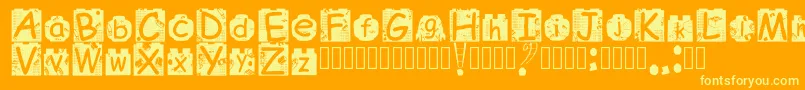 BrickyolFont Regular Font – Yellow Fonts on Orange Background