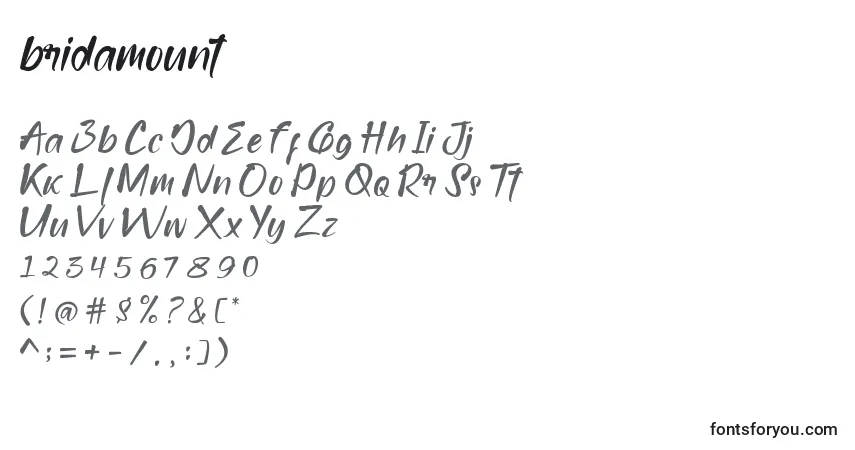 Шрифт Bridamount – алфавит, цифры, специальные символы