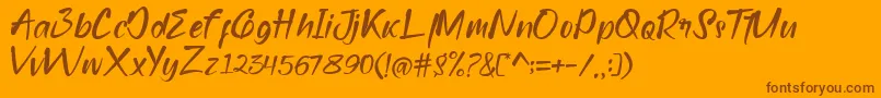 bridamount Font – Brown Fonts on Orange Background