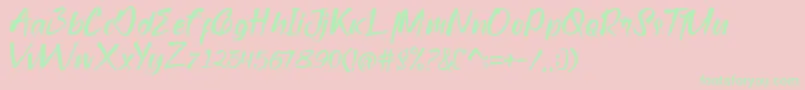 bridamount Font – Green Fonts on Pink Background