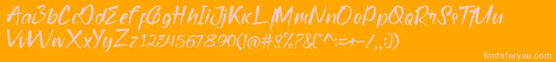 bridamount Font – Pink Fonts on Orange Background