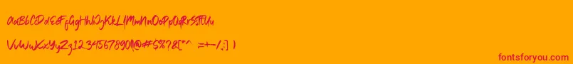 Fonte Bridgestorm – fontes vermelhas em um fundo laranja
