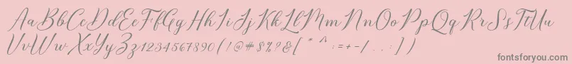 Bridget Script-Schriftart – Graue Schriften auf rosa Hintergrund