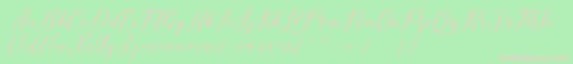 Bridget Script Font – Pink Fonts on Green Background