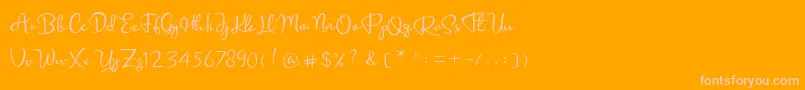 Bridgetown Font – Pink Fonts on Orange Background