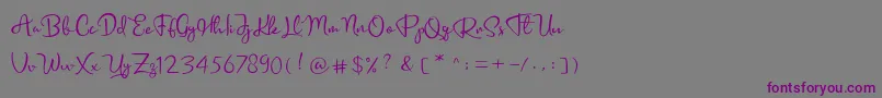 Bridgetown-Schriftart – Violette Schriften auf grauem Hintergrund