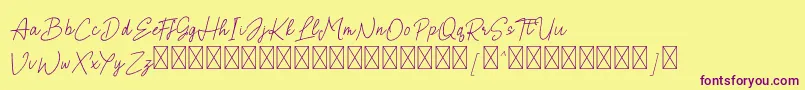 Brielle Font – Purple Fonts on Yellow Background