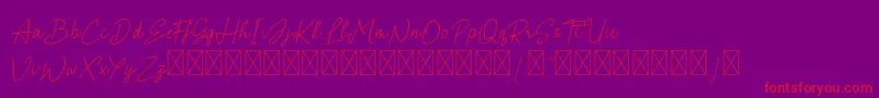 Czcionka Brielle – czerwone czcionki na fioletowym tle