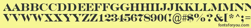 Шрифт ASerifertitulBold – чёрные шрифты на жёлтом фоне
